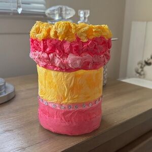 Colorful Handmade Decorative Girls accessory bin or fun accent! Hairbrush clips.